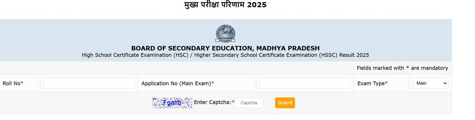MP Board 10th Result