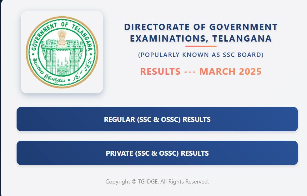 Telangana SSC 10th Result