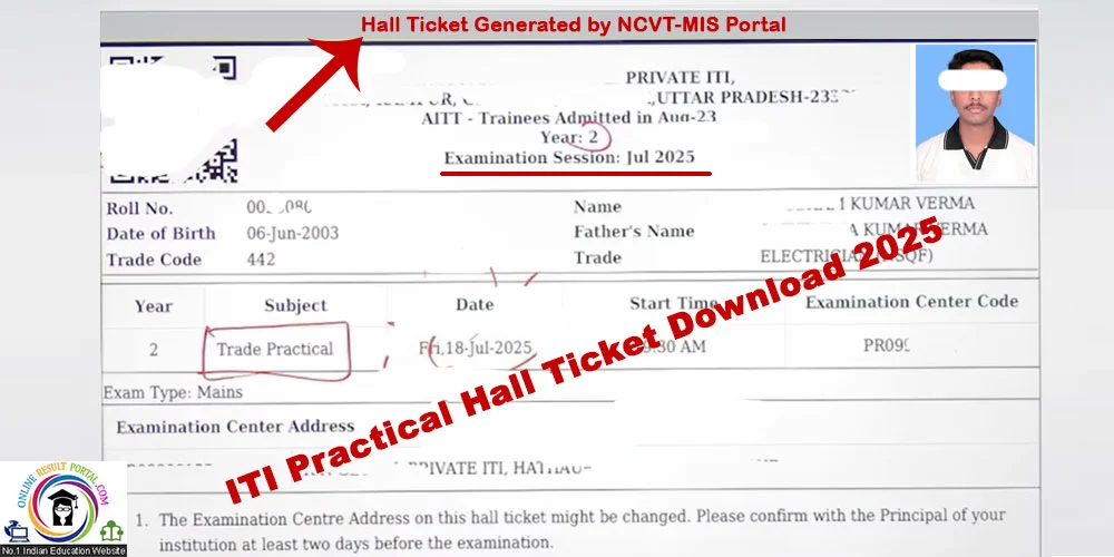 ITI Practical Hall Ticket Download 2025