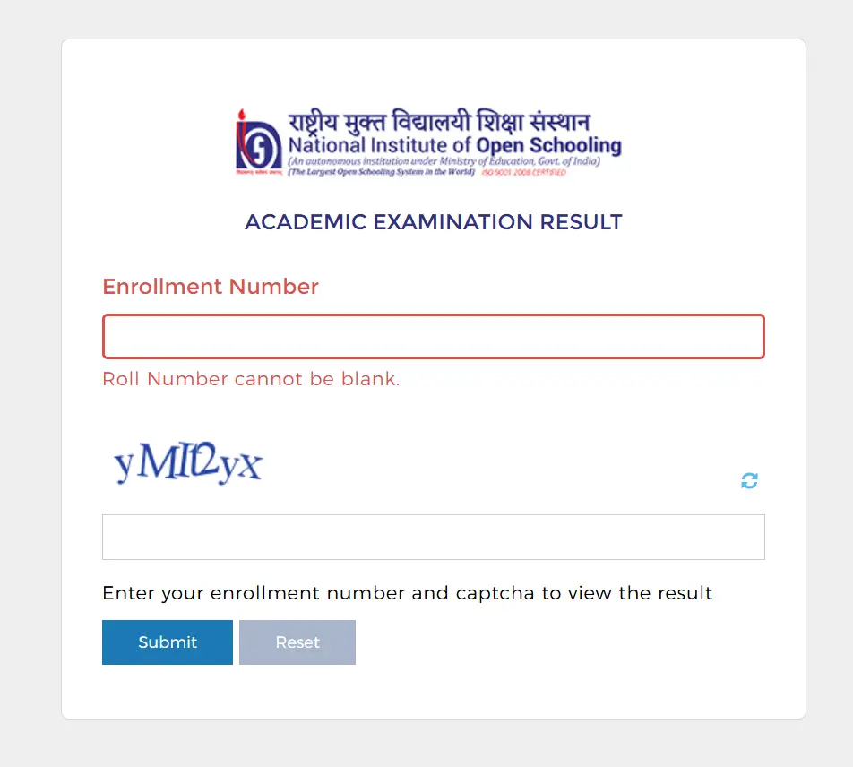 NIOS Result