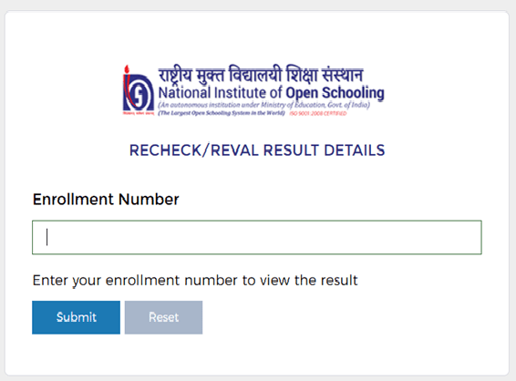 NIOS Result Recheck