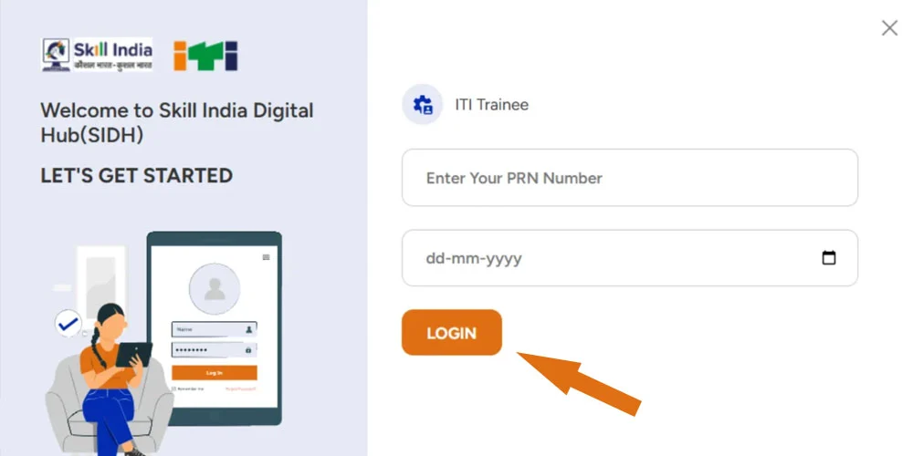 Skill India Digital Portal login Page