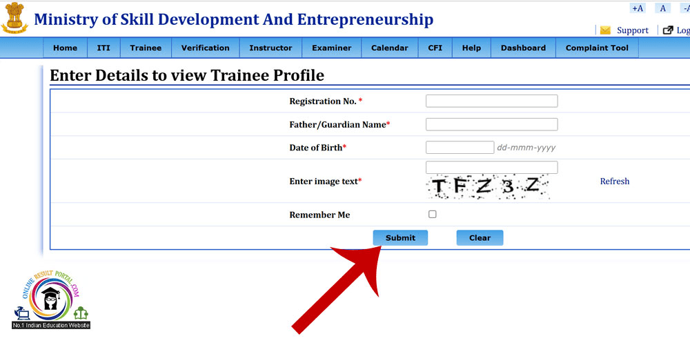 Trainee Profile login